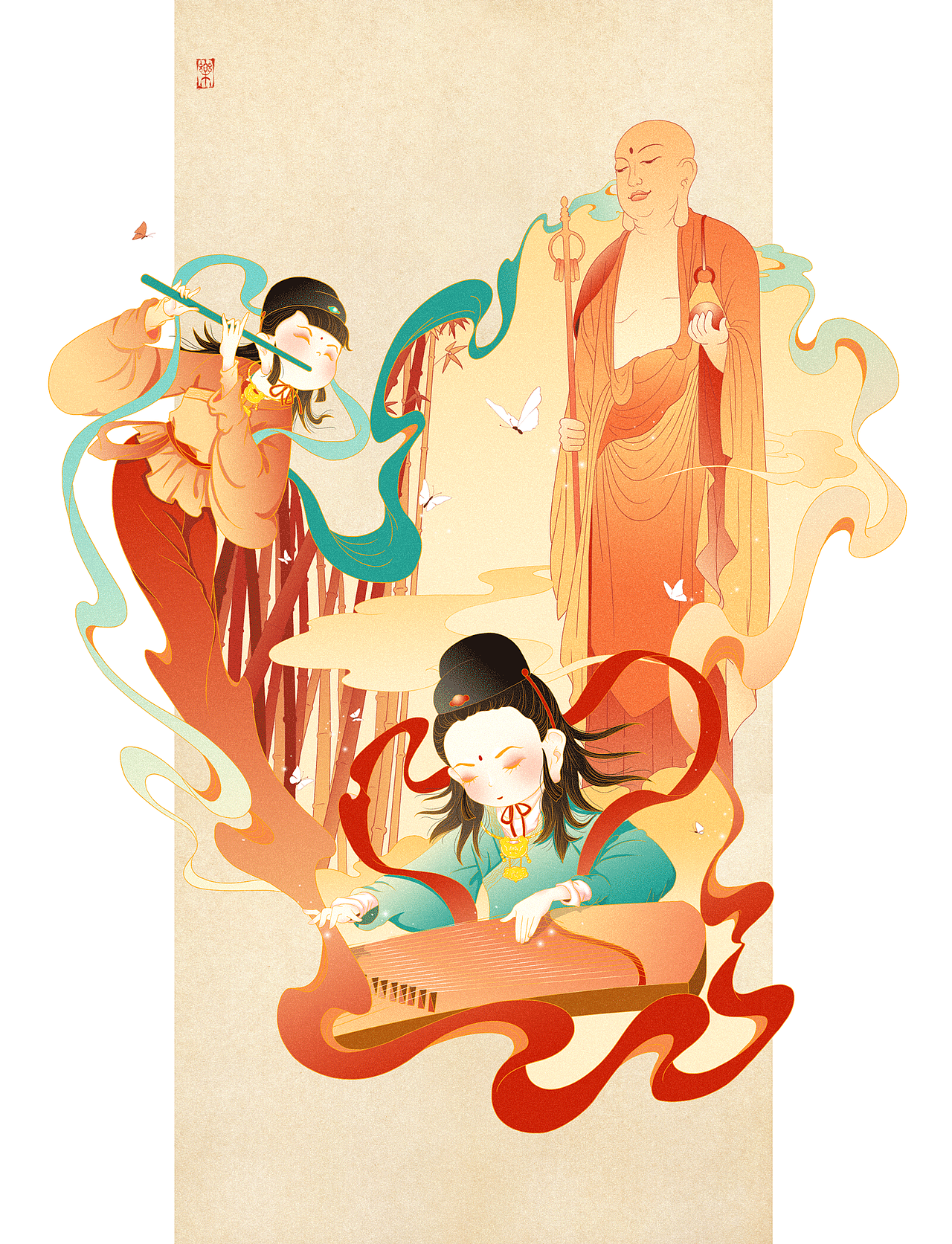 一叶一如来（图ZMTY3NjIxMTg0） - 商业插画 - 站酷设计师金灿灿_103原创素材 - 站酷ZCOOL