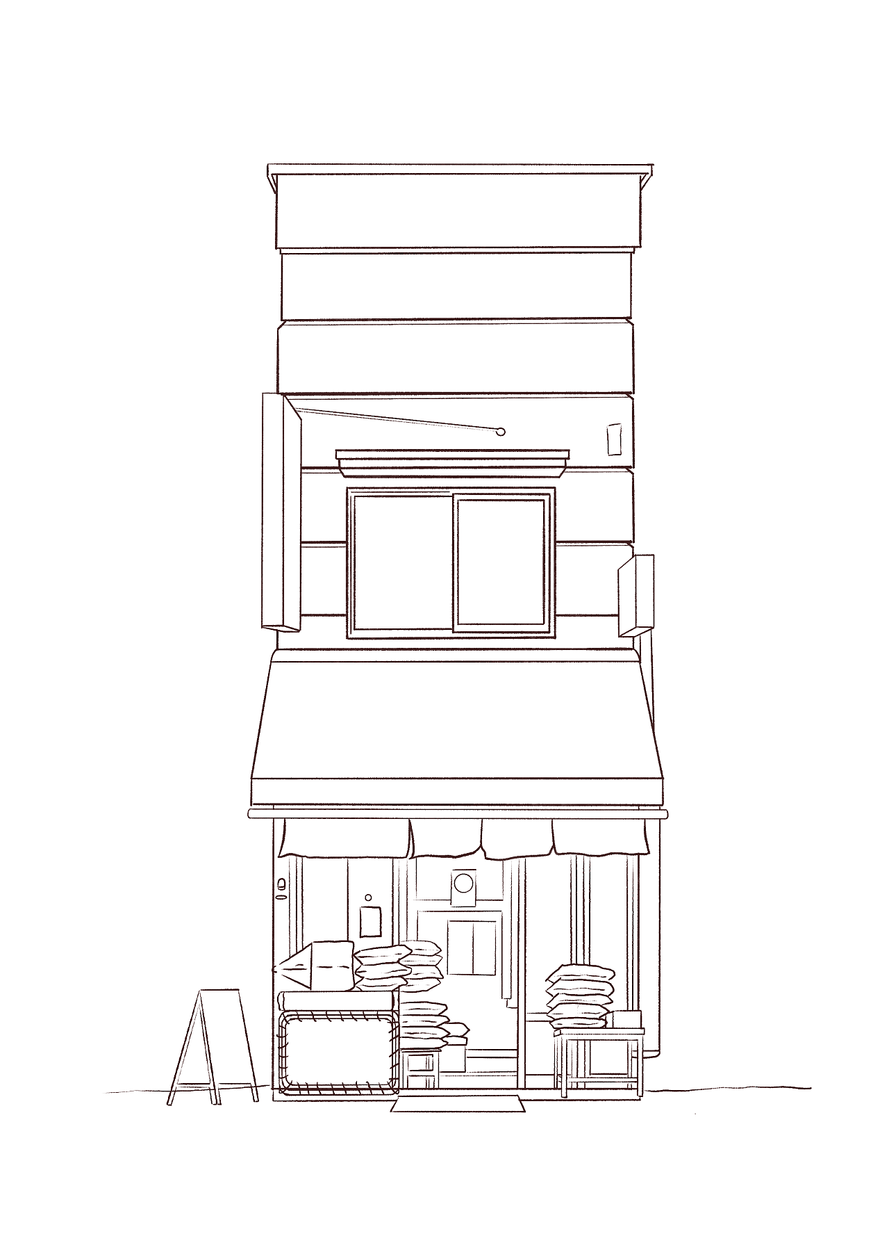 东京老铺【临摹附线稿】|插画|艺术插画|巴黎在逃韭菜花 - 临摹作品