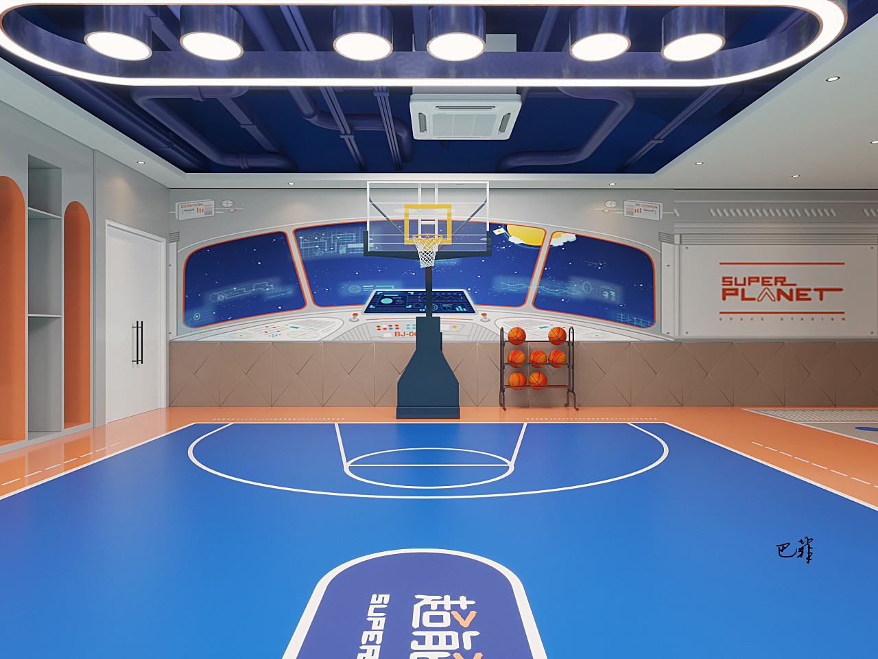 【空间设计】苏州星战王篮球俱乐部场馆设计|空间|室内设计|莫创牌牌 - 原创作品 - 站酷 (ZCOOL)