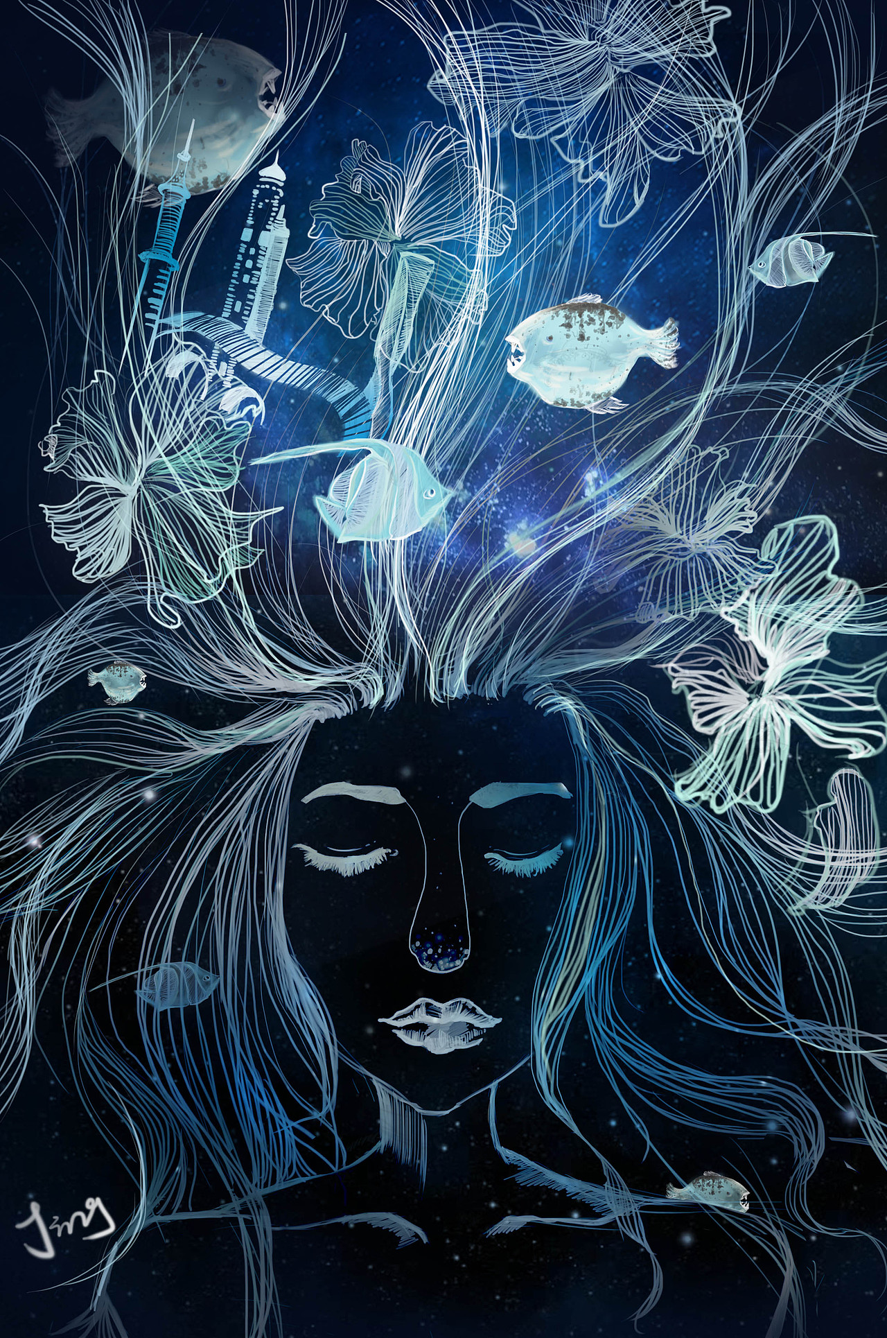 无常-田馥甄 灵感插画 (数位板)