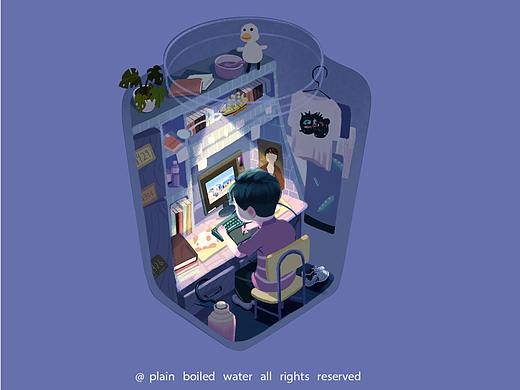 瓶中的小畫家（個人主頁-ZNTYyNTc5OTY=） - 創(chuàng)作習(xí)作 - 站酷設(shè)計師插畫師白開水原創(chuàng)素材 - 站酷ZCOOL