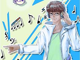 戴耳机听音乐的少年-gay里gay气的黑皮小哥哥