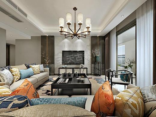 天古装饰设计师任俊,重庆大平层装修方案,新中式风格图
