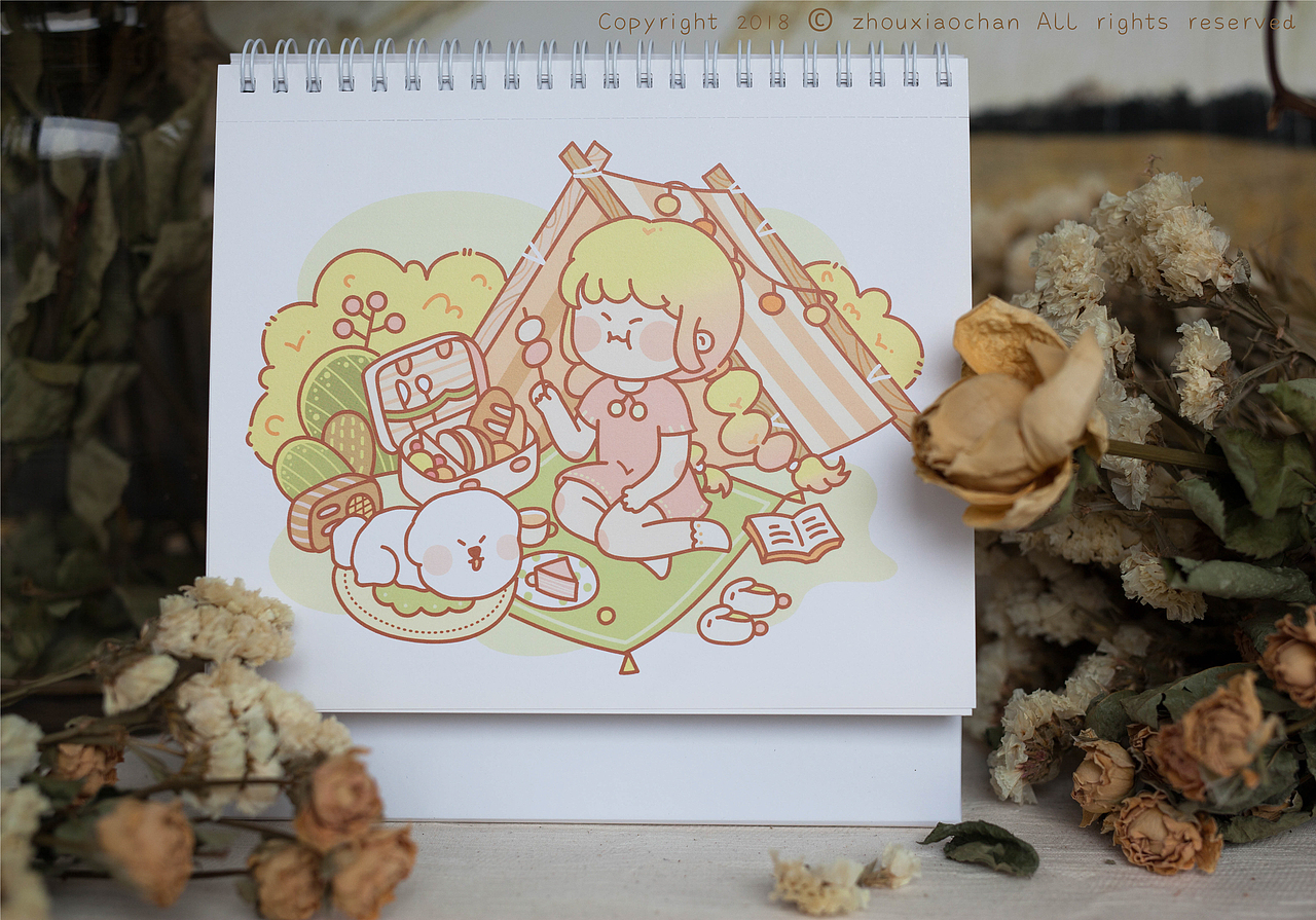 周小馋 原创 插画 台历