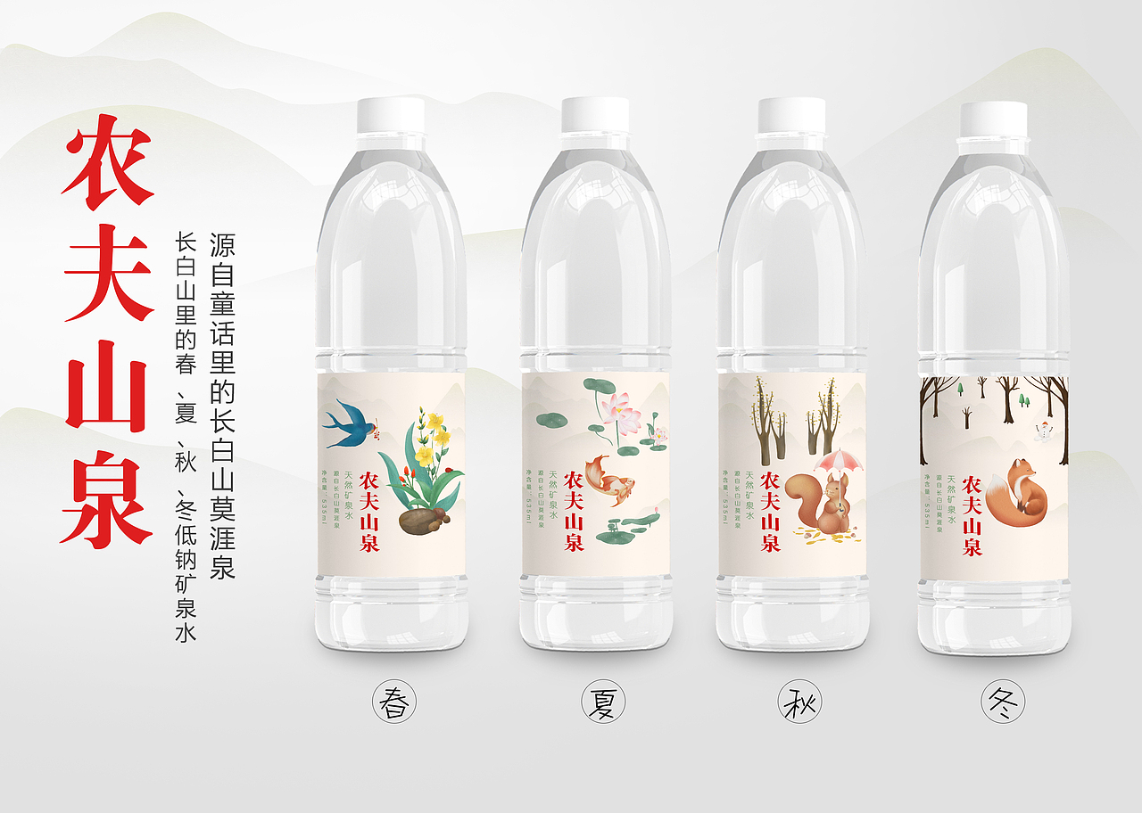 农夫山泉包装设计（图ZMjU0OTY1Mjky） - 商业插画 - 站酷设计师一脸正经的猫小喵原创素材 - 站酷ZCOOL