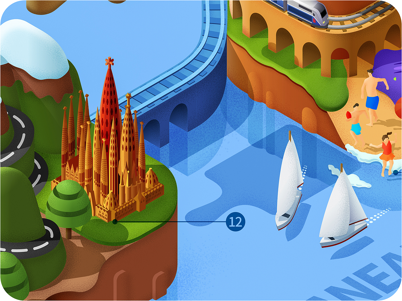 Tourist Map Illustration 旅游地图系列-西欧篇(图ZMTY5NTM1MDc2) - 商业插画 - 站酷设计师夏木叶子原创素材 - 站酷ZCOOL
