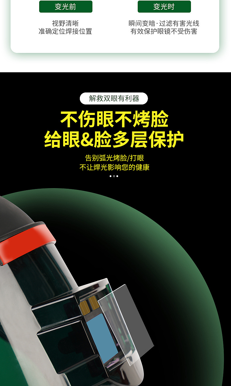 电焊面罩小视野