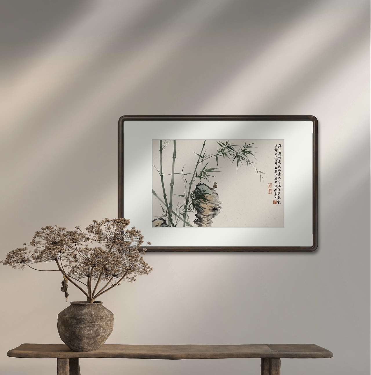 梅兰竹菊四君子水墨画