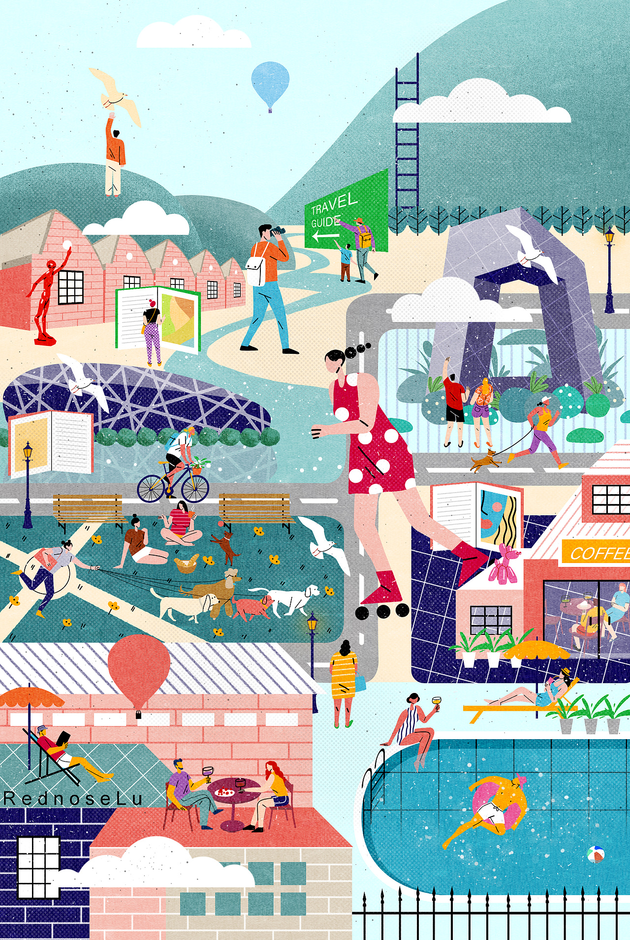 插画丨理想都市·理想生活（图ZMzEzMzU2MDIw） - 商业插画 - 站酷设计师晒太阳的鹿咂原创素材 - 站酷ZCOOL