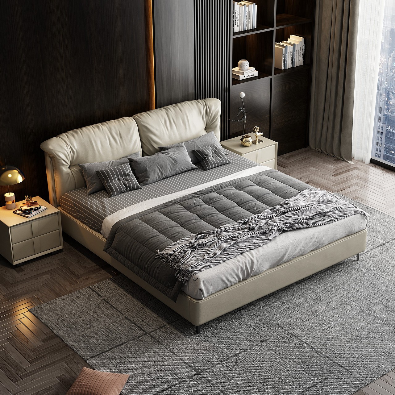 轻奢风床（图ZMzE3MTQ5MDQw） - 家装设计 - 站酷设计师星熠设计原创素材 - 站酷ZCOOL