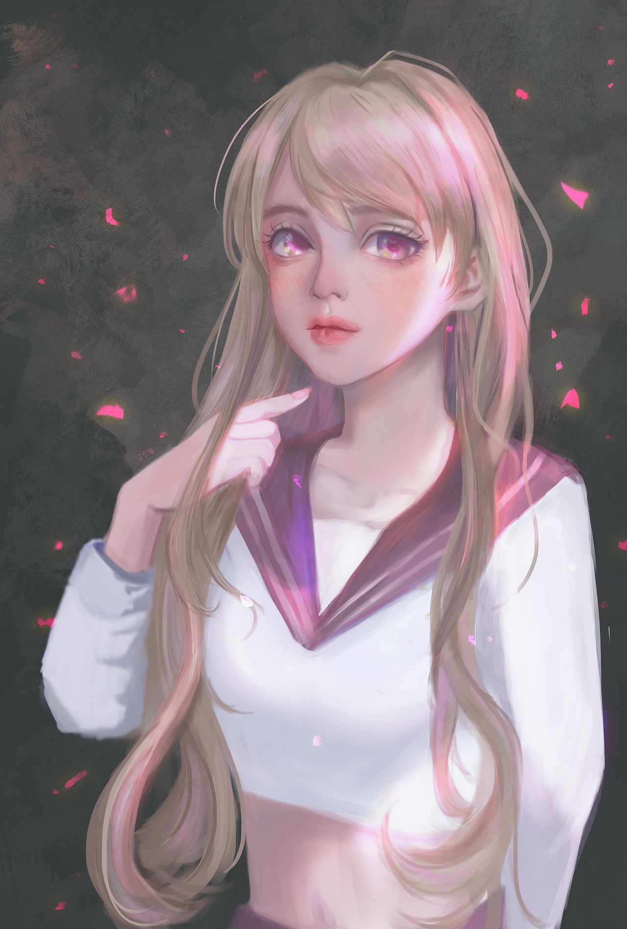 穿jk的女孩（图ZMzA2MTQ1MjM2） - 艺术插画 - 站酷设计师小羊毛咩咩原创素材 - 站酷ZCOOL