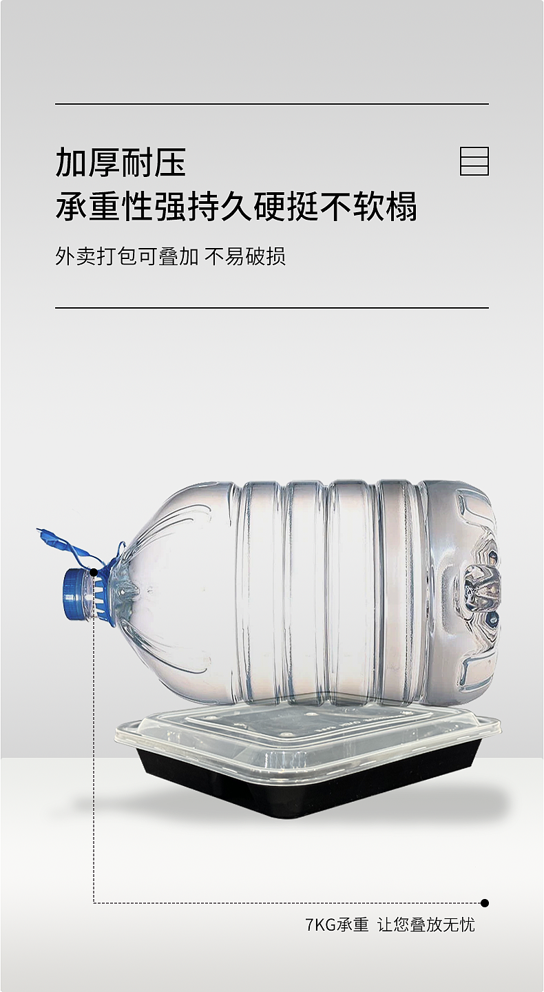 一次性餐盒电商详情页设计(四方格餐盒)