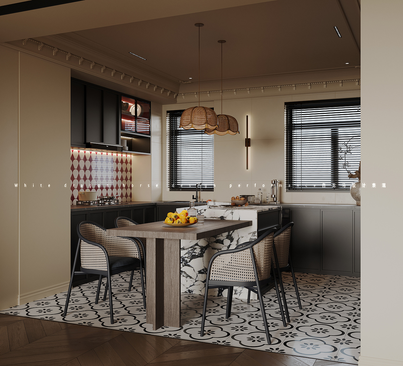 法式客餐厅—白龙马效果图