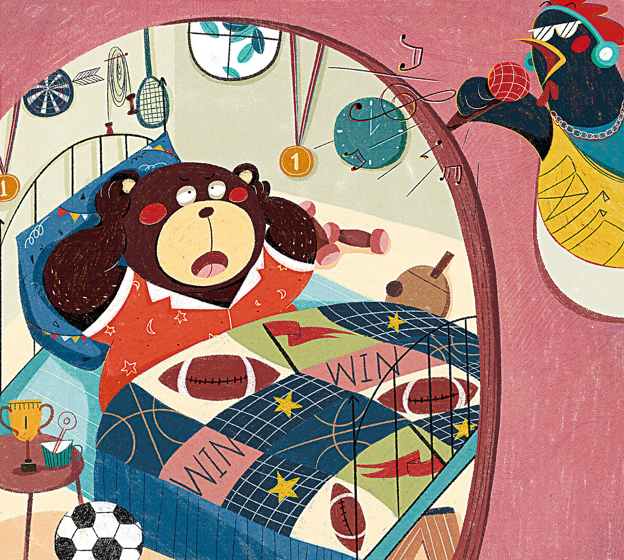 绘本《一天到晚打哈欠的熊》（图ZMzM3NDExNzY0） - 儿童插画 - 站酷设计师爱画画的鱼籽兔原创素材 - 站酷ZCOOL