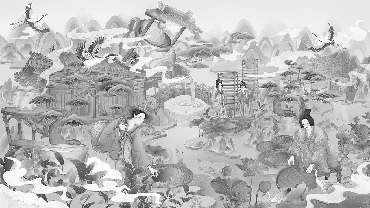 国潮插画——中华传统 | 制茶之道×茶篇