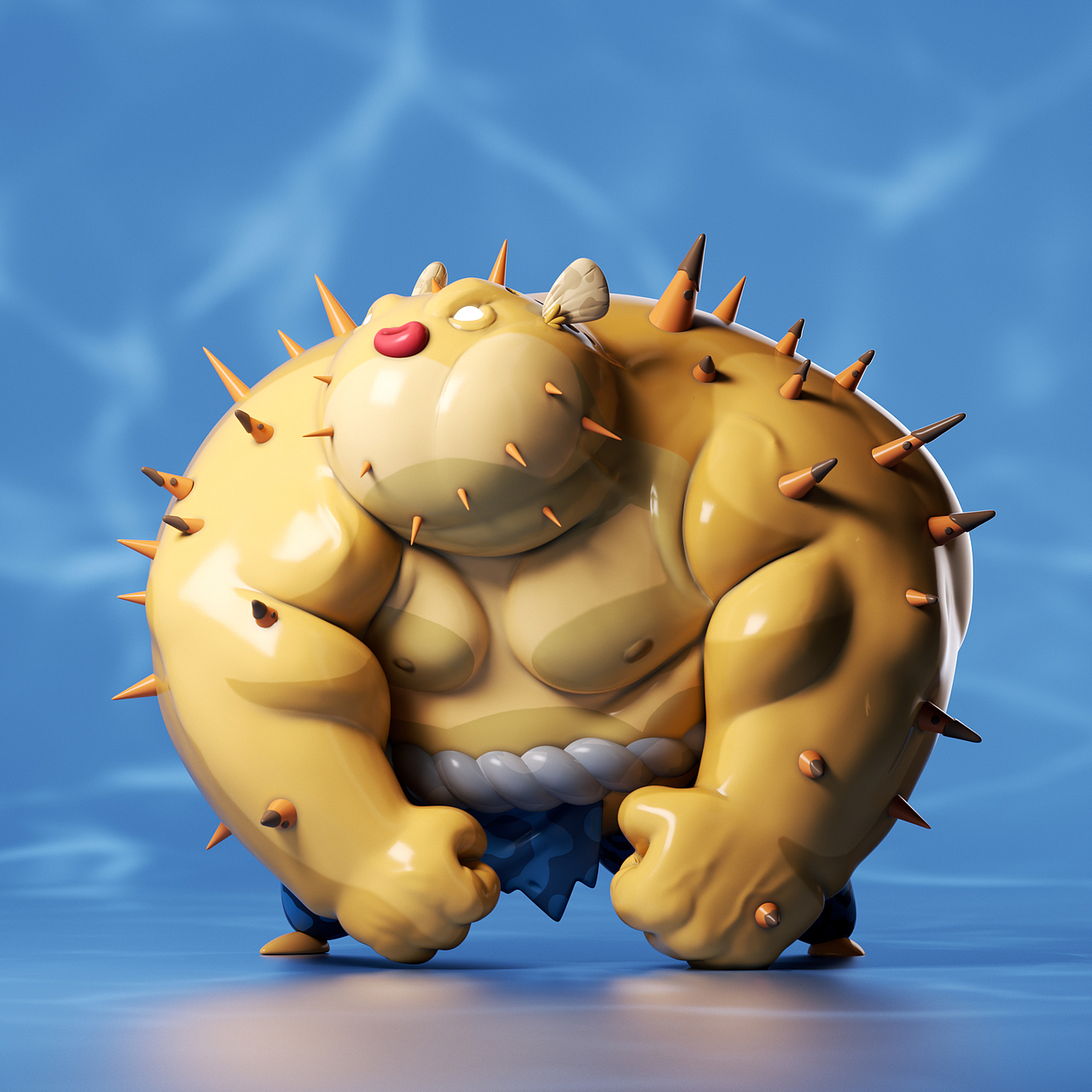 老甲的鱼塘-潮玩IP形象建模|3d建模（图ZMzY2MDA5MzIw） - 人物/生物 - 站酷设计师宏君原创素材 - 站酷ZCOOL