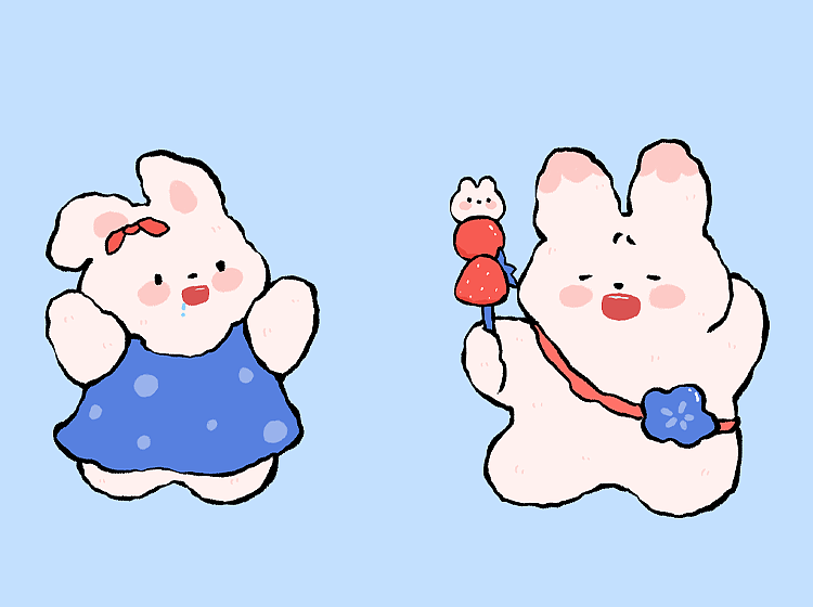 全都是兔子（图ZMzM0NDA5NDMy） - 艺术插画 - 站酷设计师鹿青一原创素材 - 站酷ZCOOL