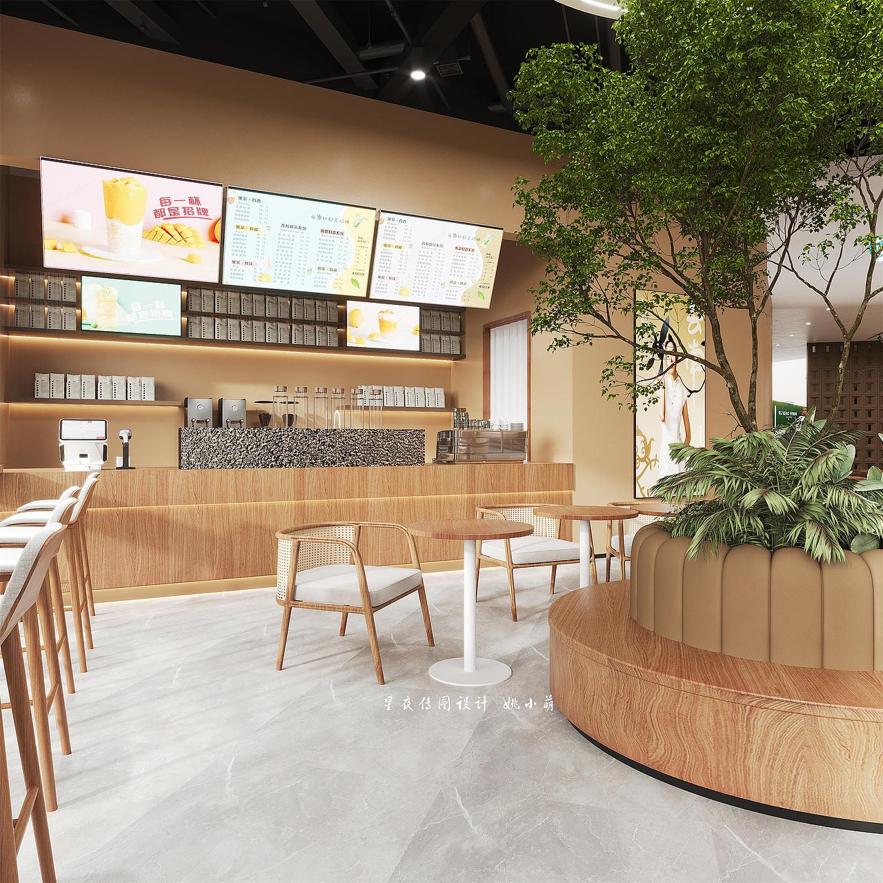 奶茶店这样设计,满满的高级感