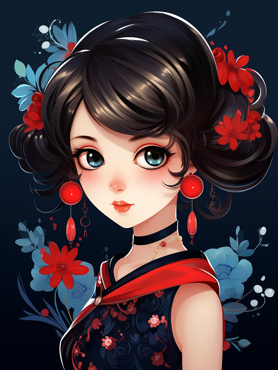 中国传统风格动漫女孩头像