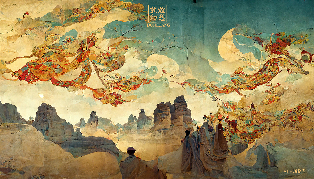 《敦煌幻想》AI概念设计（图ZMzE1NjE3NDgw） - 艺术插画 - 站酷设计师风格君原创素材 - 站酷ZCOOL