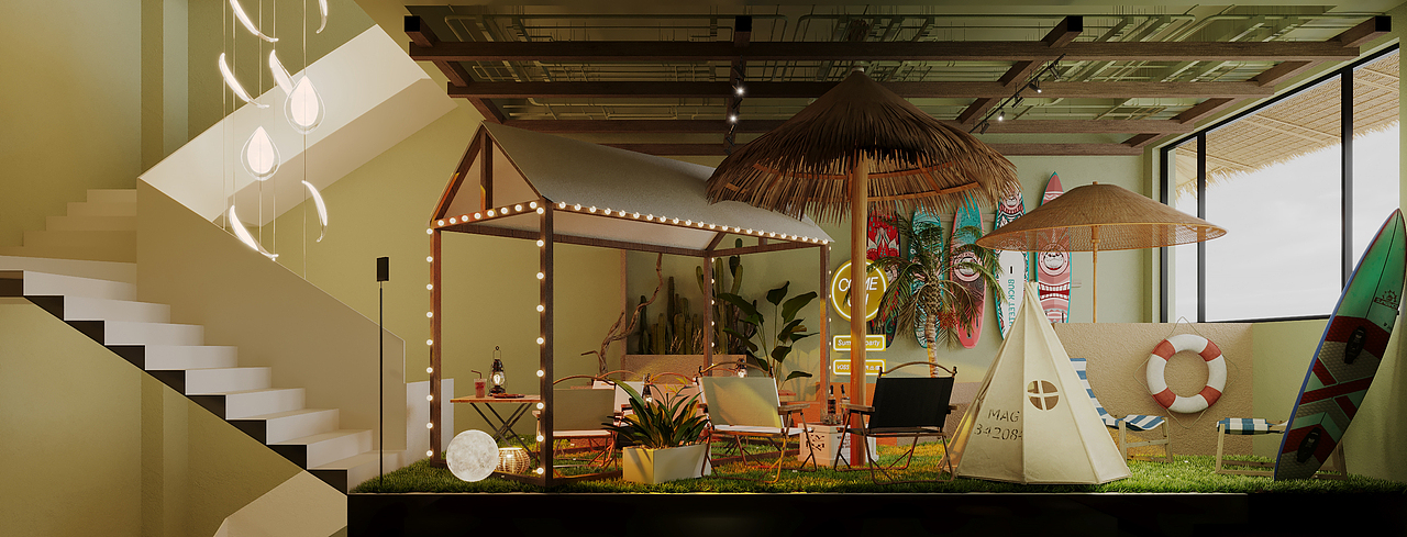 泰式奶茶网红店（图ZMzM4ODg5MTY0） - 商业空间设计 - 站酷设计师近在咫尺设计原创素材 - 站酷ZCOOL