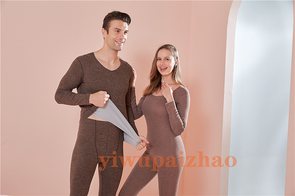 义乌保暖内衣拍照,男女外模合拍保暖内衣效果展示