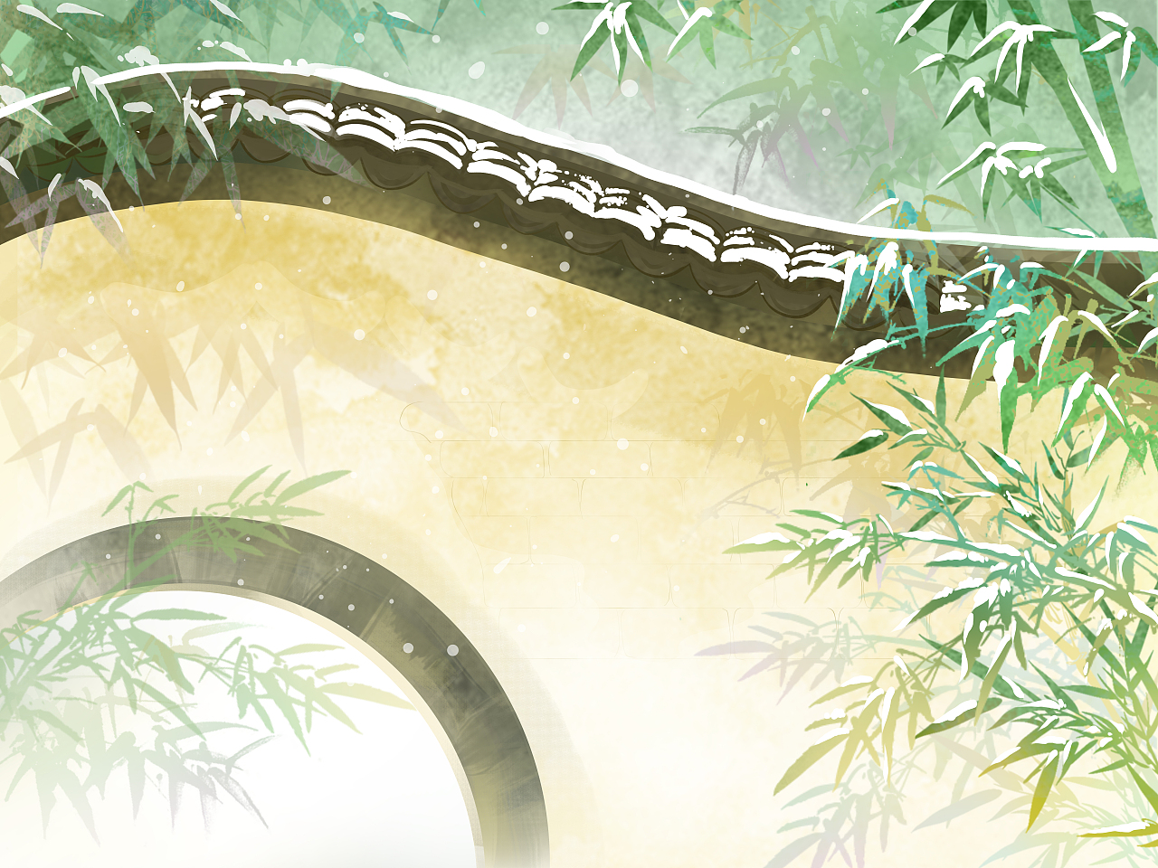 小寒节气插画背景图