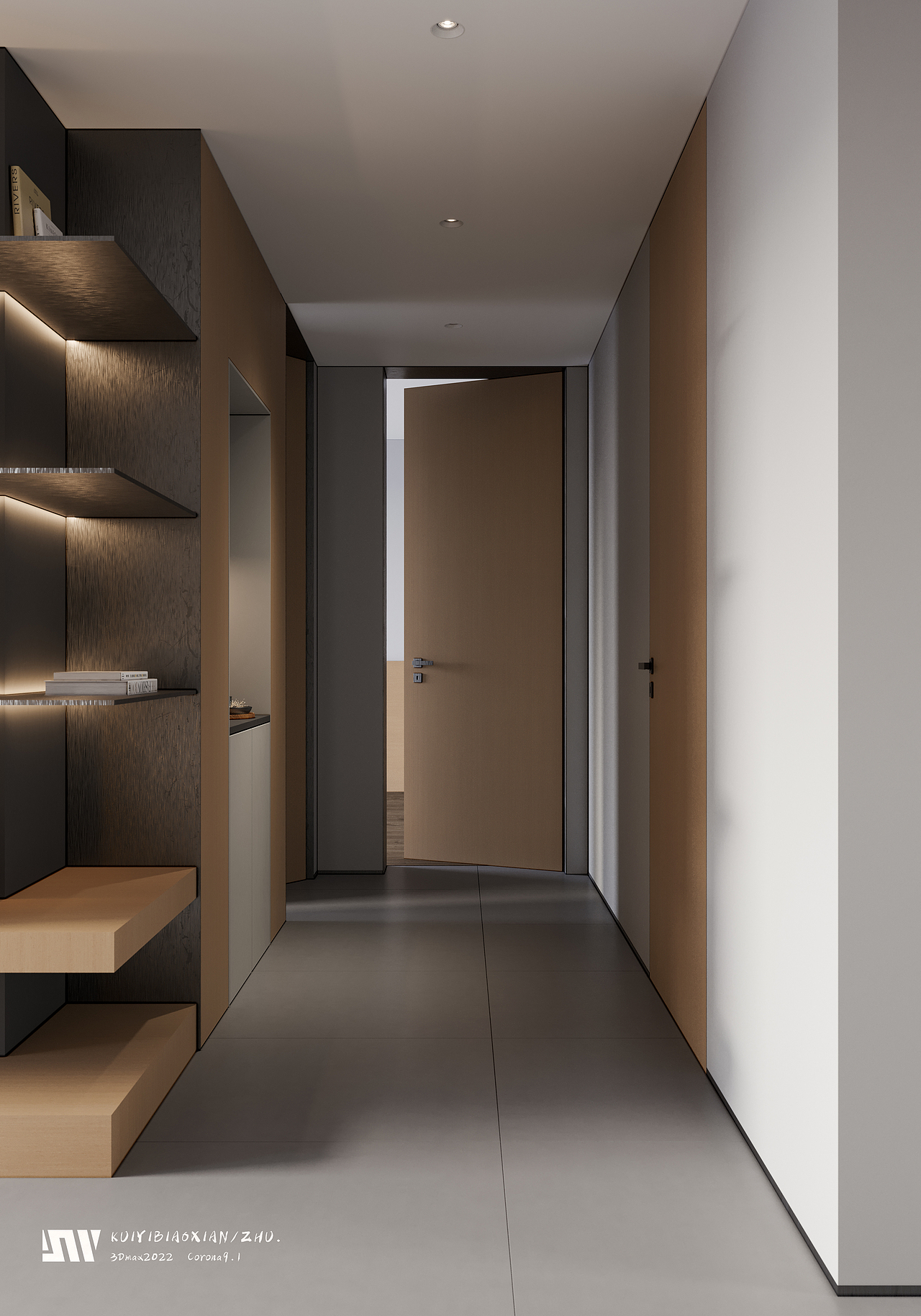 一套现代简约客厅效果图