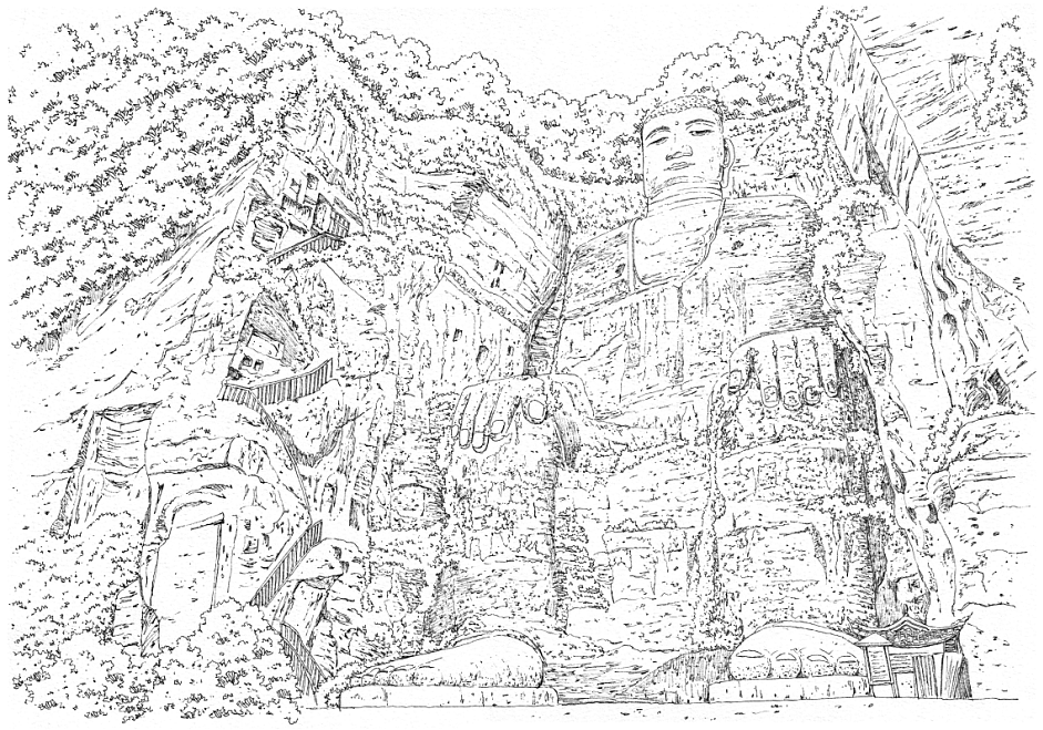 乐山手绘 || 鹿瑶笔下的乐山大佛和峨眉山金顶(图ZMzI2MTE5ODUy) - 商业插画 - 站酷设计师鹿瑶文创原创素材 - 站酷ZCOOL