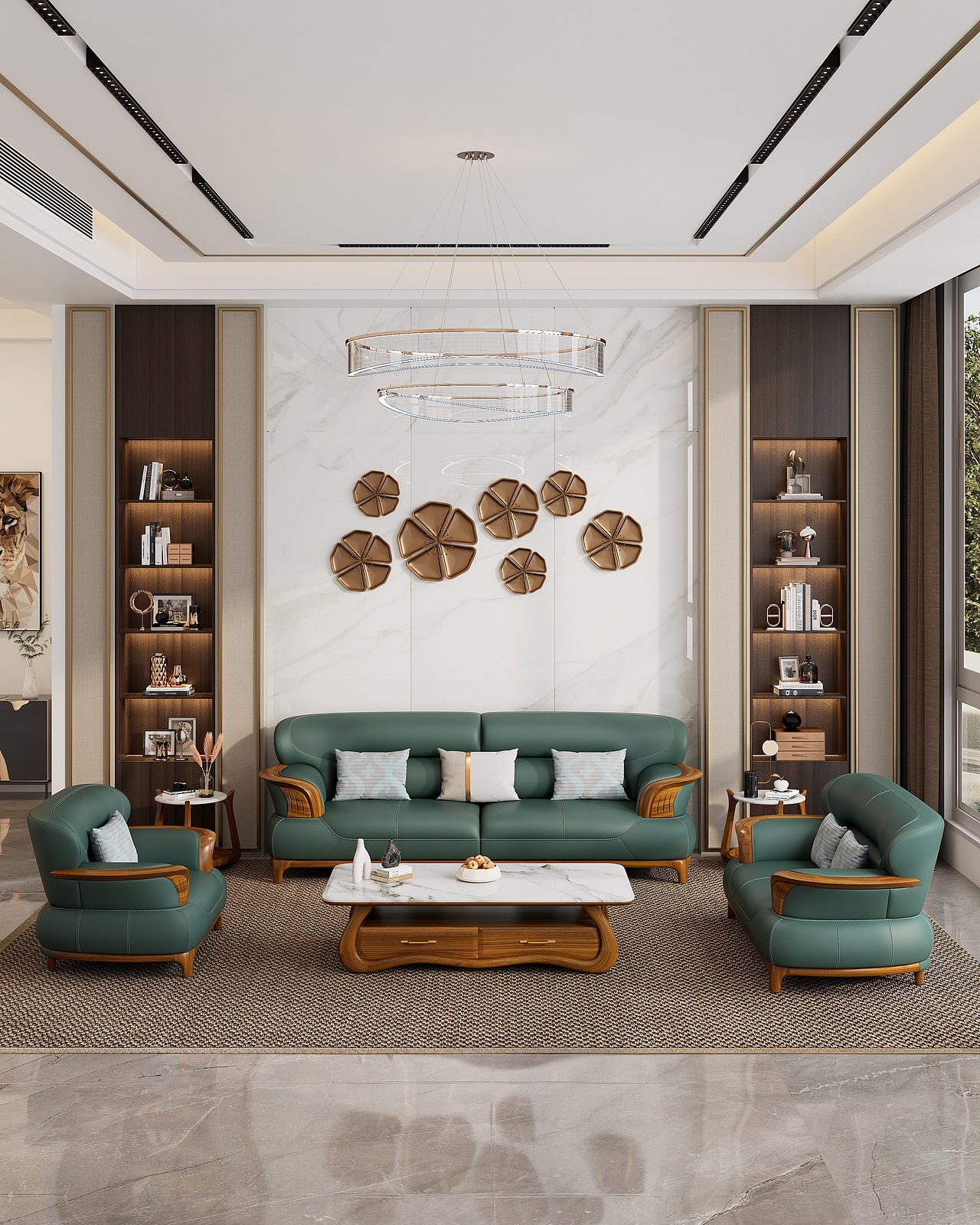 新中式,大欧式,乌金木家具建模渲染场景表现