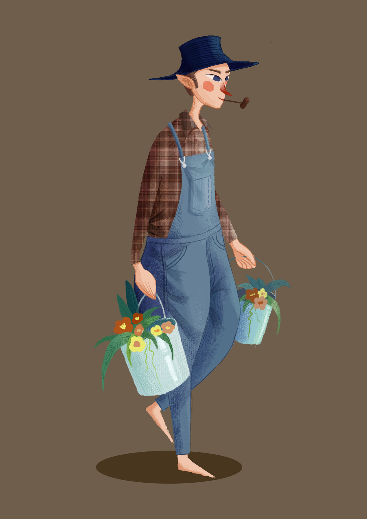 提水桶的人（图ZMzAwNzc3Mzcy） - 儿童插画 - 站酷设计师夏木插画原创素材 - 站酷ZCOOL