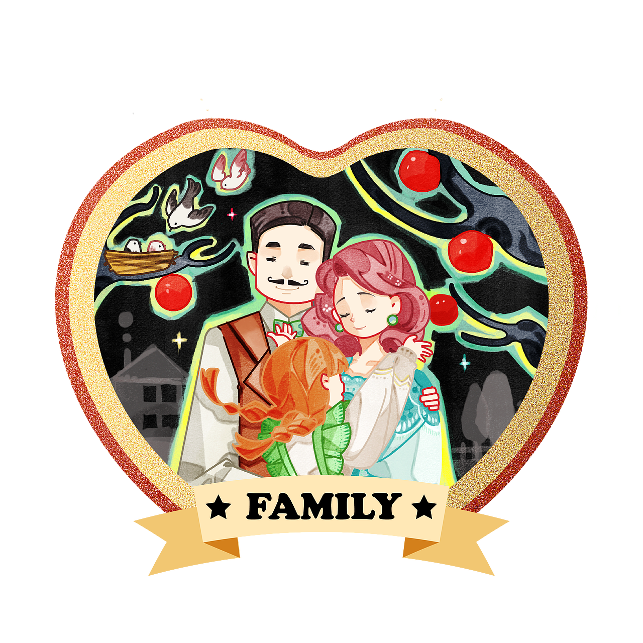 蓝苹果系列插画