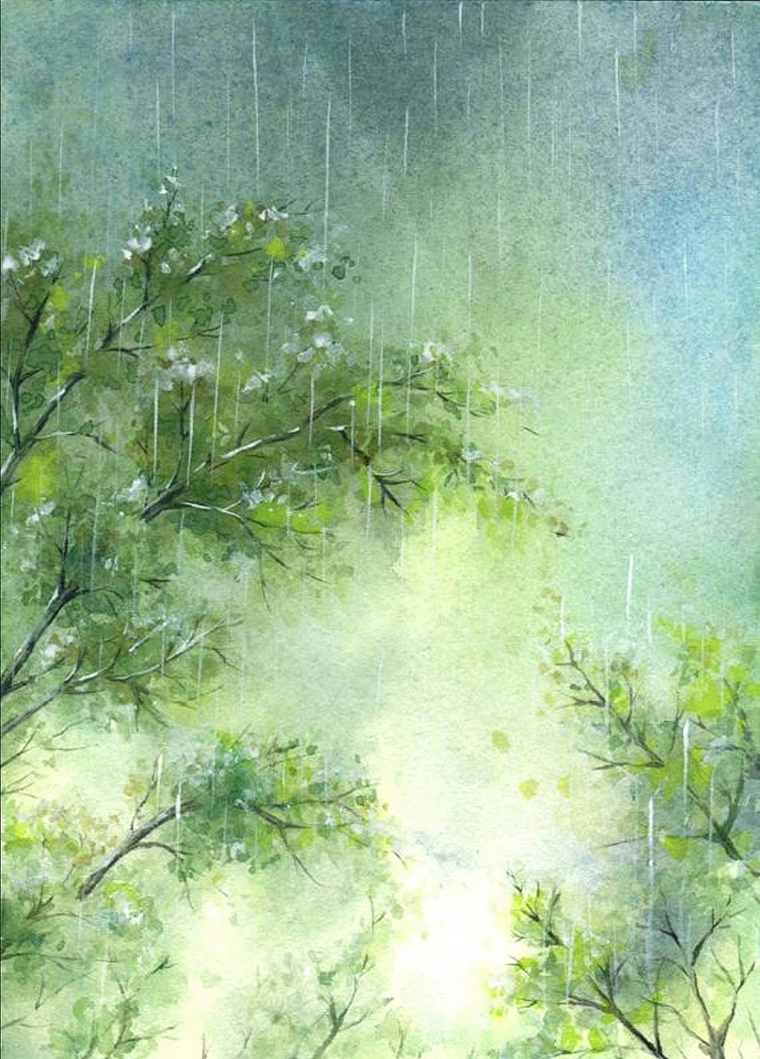 小院闲窗春色深-古风水彩练习