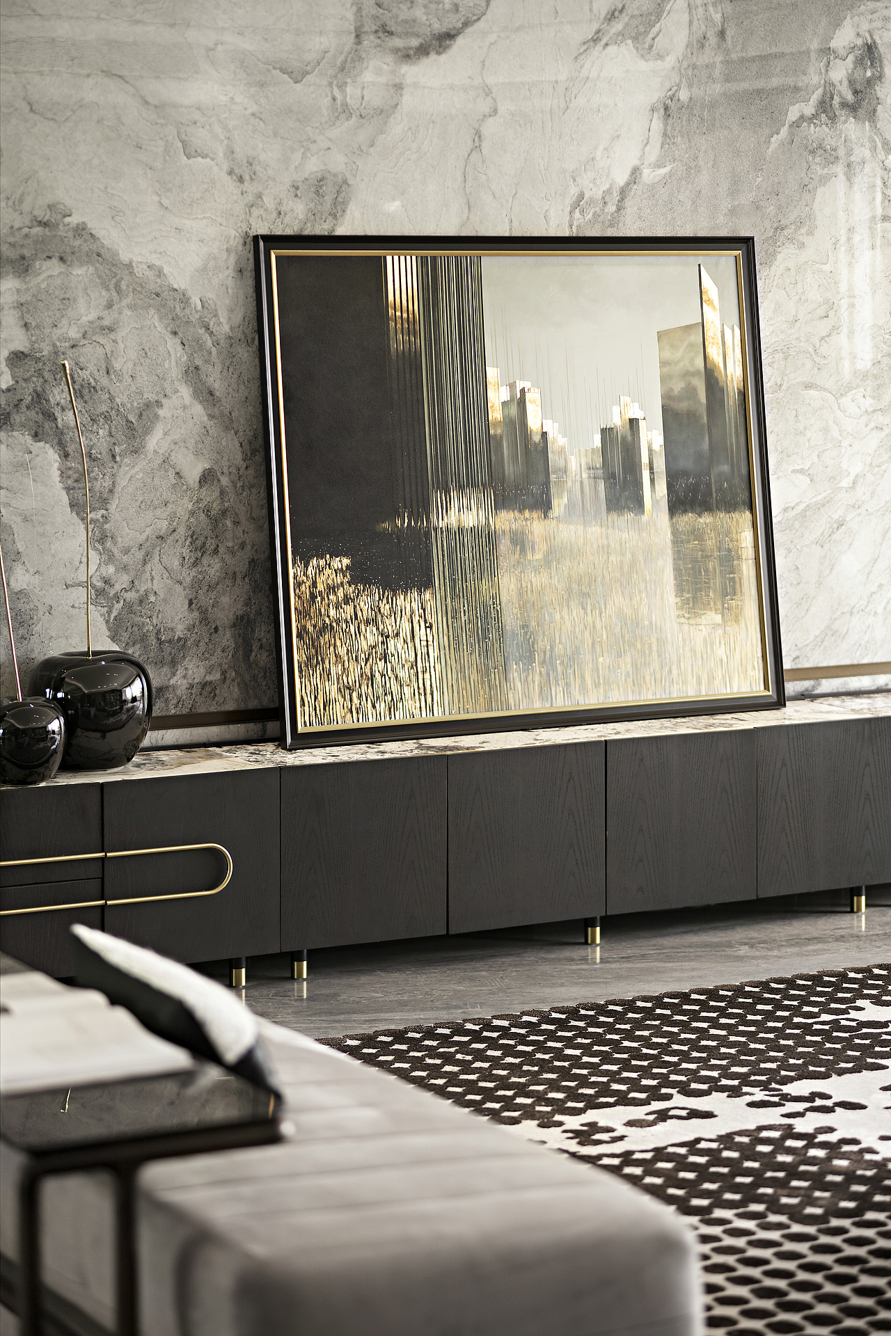 深圳盘石设计 | 260㎡黑金格调,邂逅内敛与奢华!