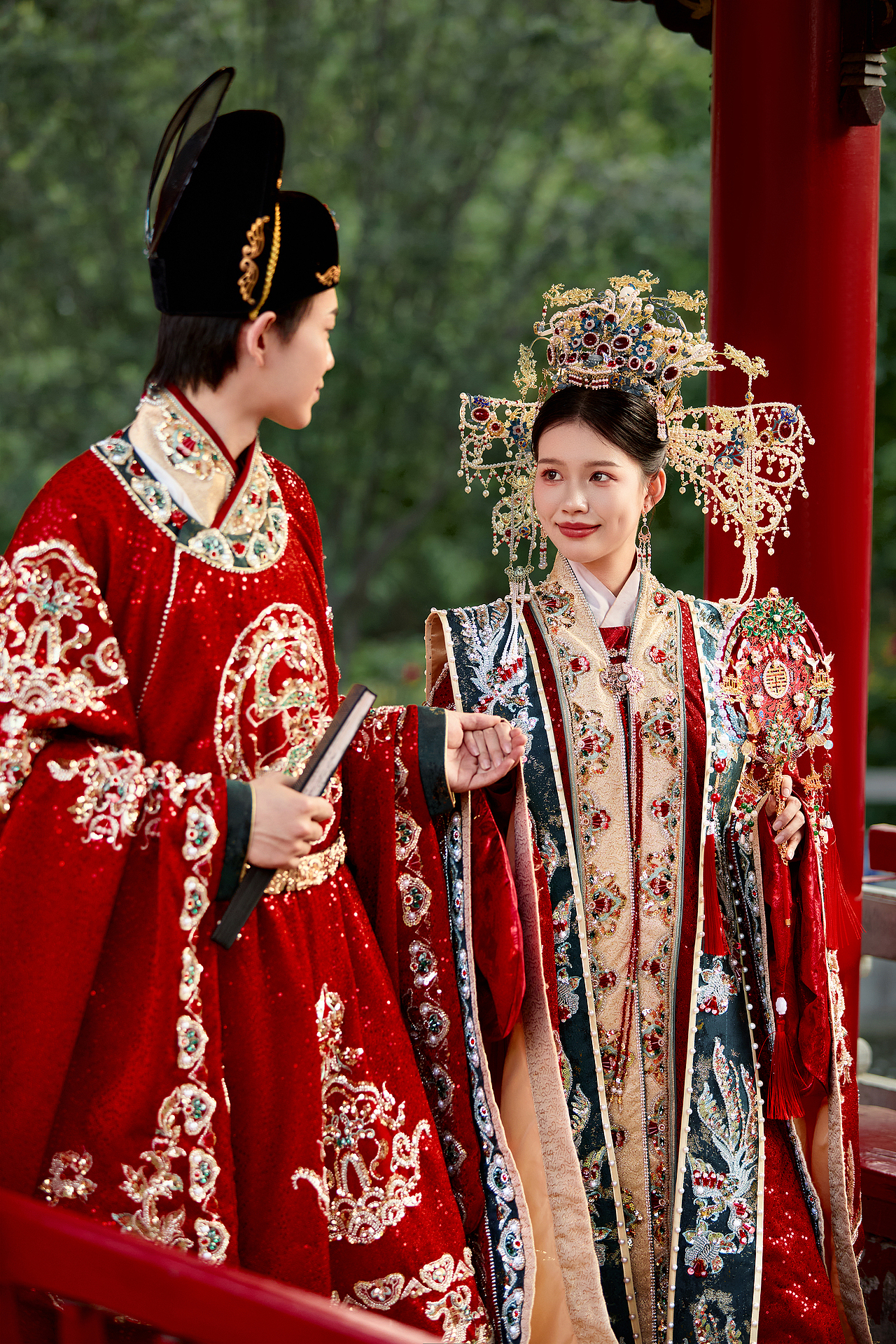 中式汉服古建婚纱修图