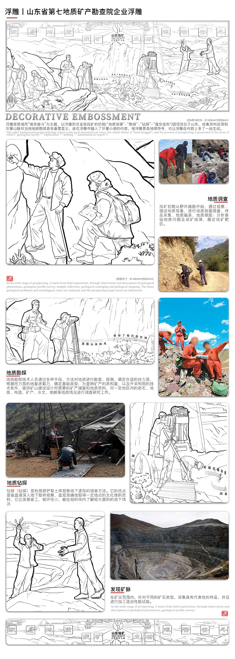 浮雕丨山东地矿企业浮雕墙设计（图ZMzY3MDI5MjEy） - 雕塑 - 站酷设计师鲸羚文化创意原创素材 - 站酷ZCOOL