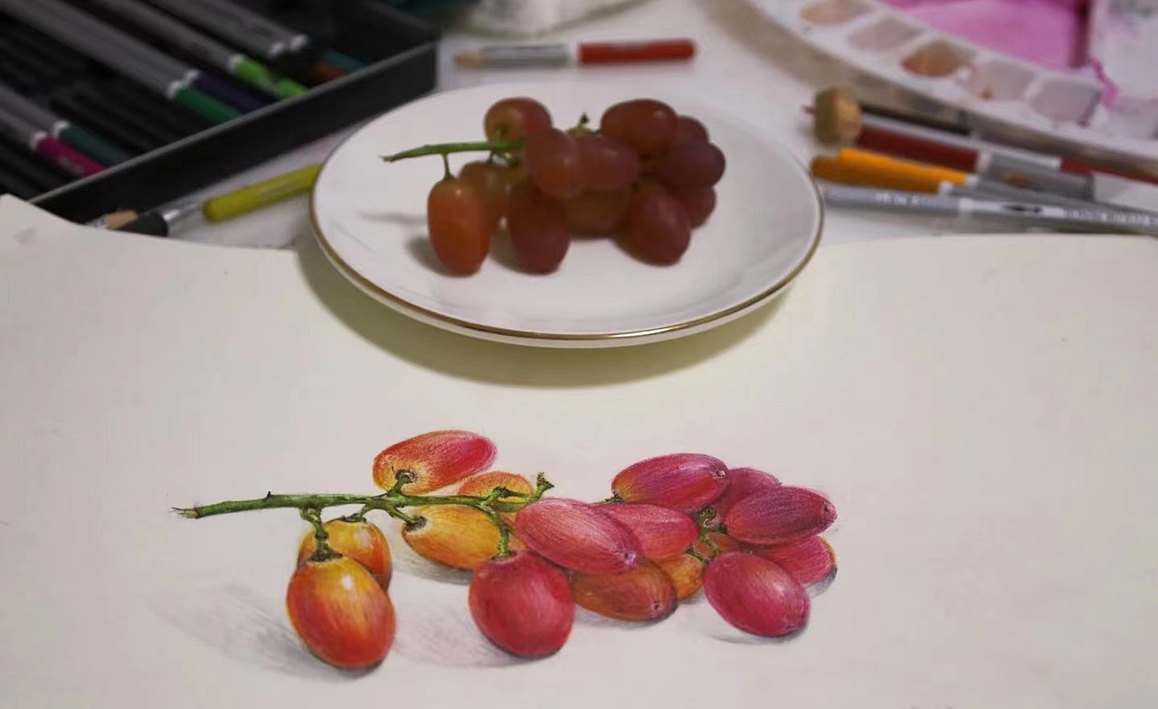 彩铅-提子写生（图ZMzQyODk4OTYw） - 绘画 - 站酷设计师落红满径原创素材 - 站酷ZCOOL