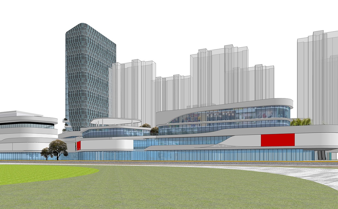 现代商业综合体SU模型下载（图ZMzExNDM0NDQ4） - 建筑设计 - 站酷设计师素模网原创素材 - 站酷ZCOOL