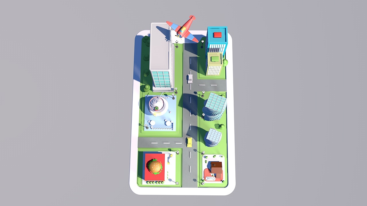 城市场景海报临摹