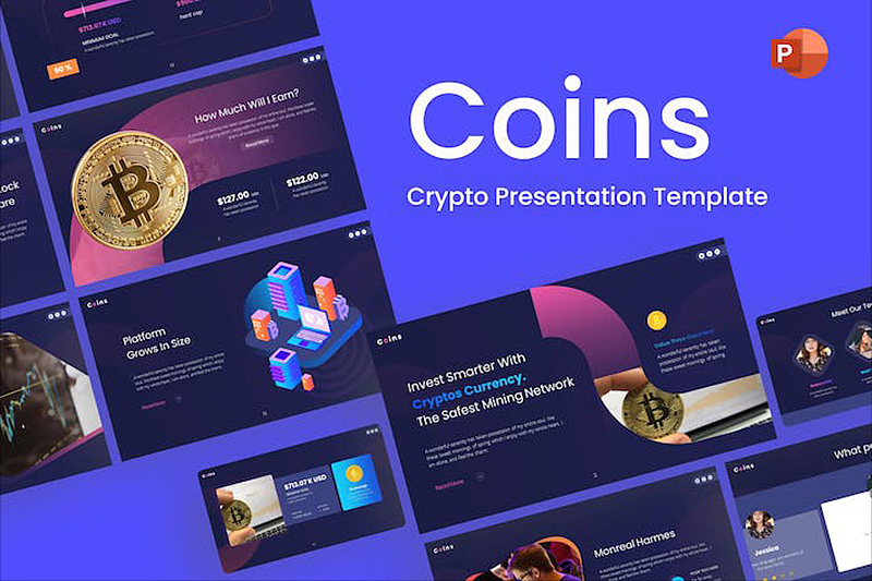 20页精美大气比特币虚拟货币宣传介绍企业介绍PPT模板