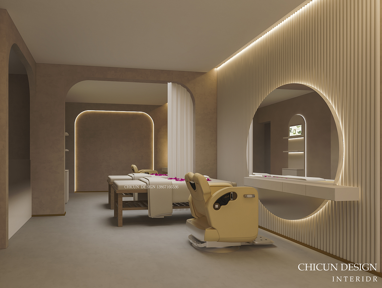 【尺寸设计】/ 丝滑柔顺——美容院、养发馆 空间设计