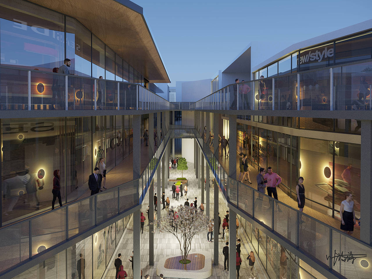 室外效果图|商业街透视