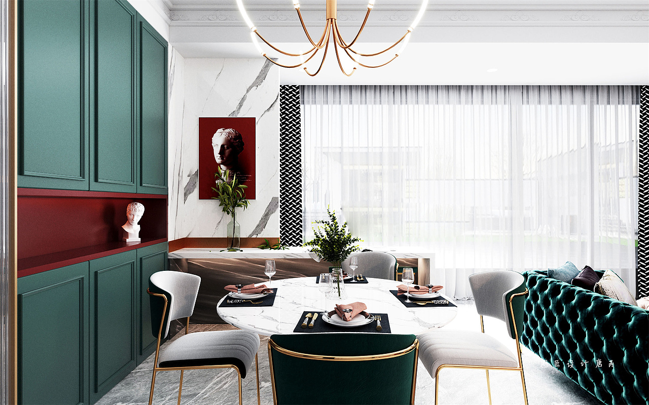 美式轻奢设计丨伴朝升暮落,浇筑浪漫温馨生活!