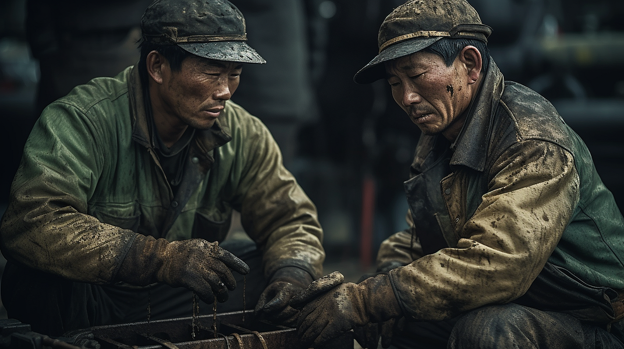 80年代北方中国的石油工人
