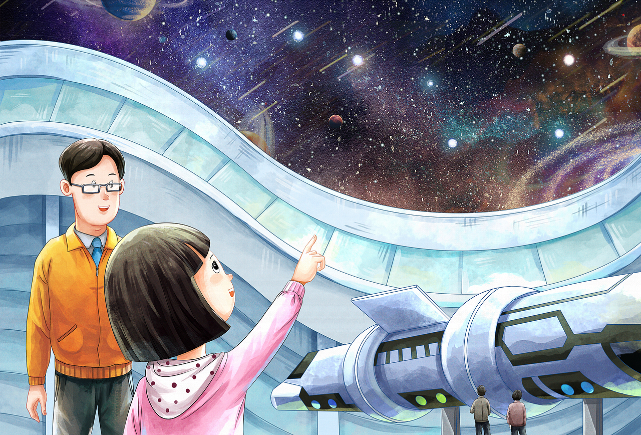 商稿绘本—探索星空（图ZMzQ0NjA4MDQ4） - 绘本 - 站酷设计师酒藜子原创素材 - 站酷ZCOOL
