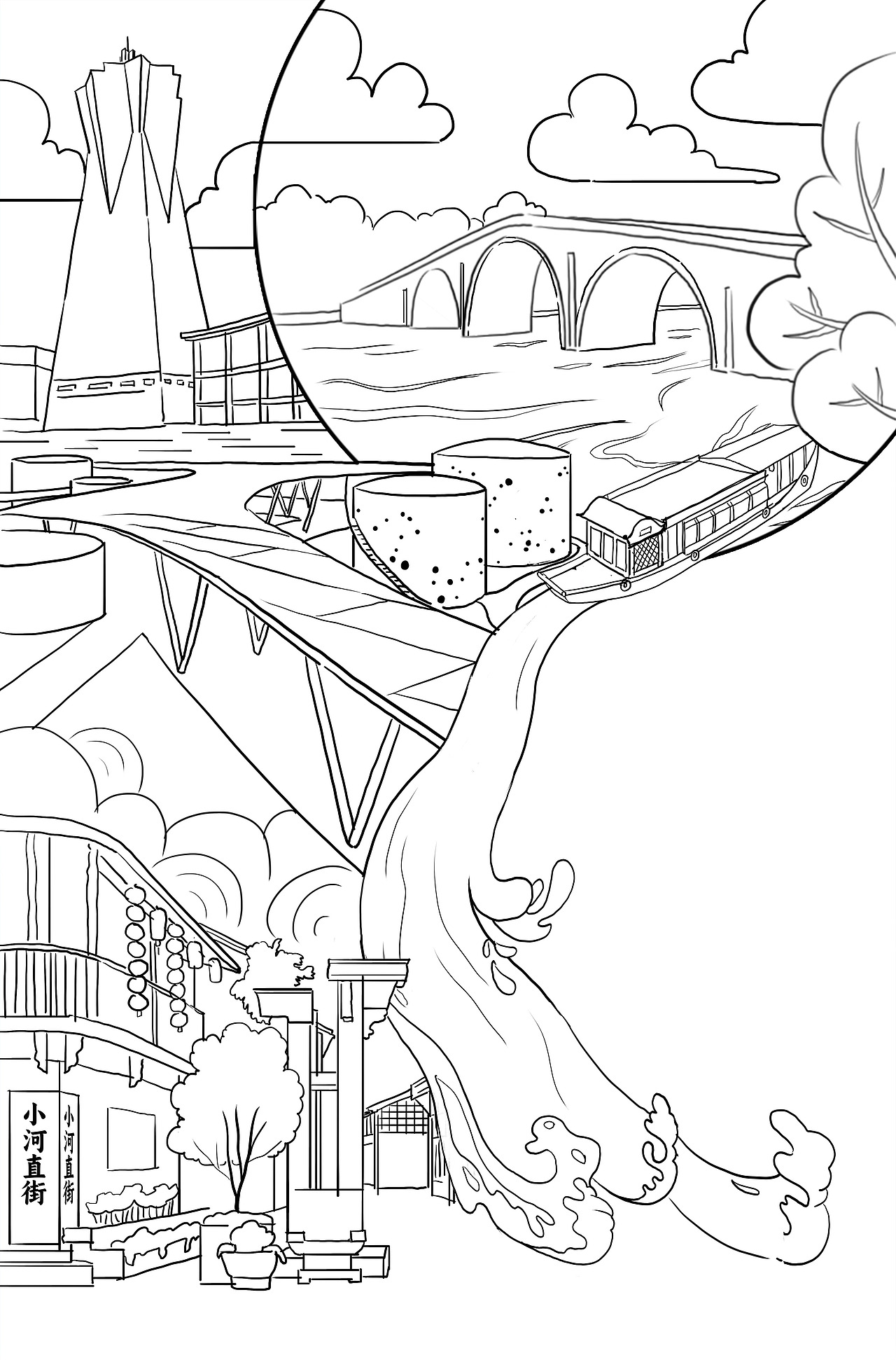 杭州拱墅区插画