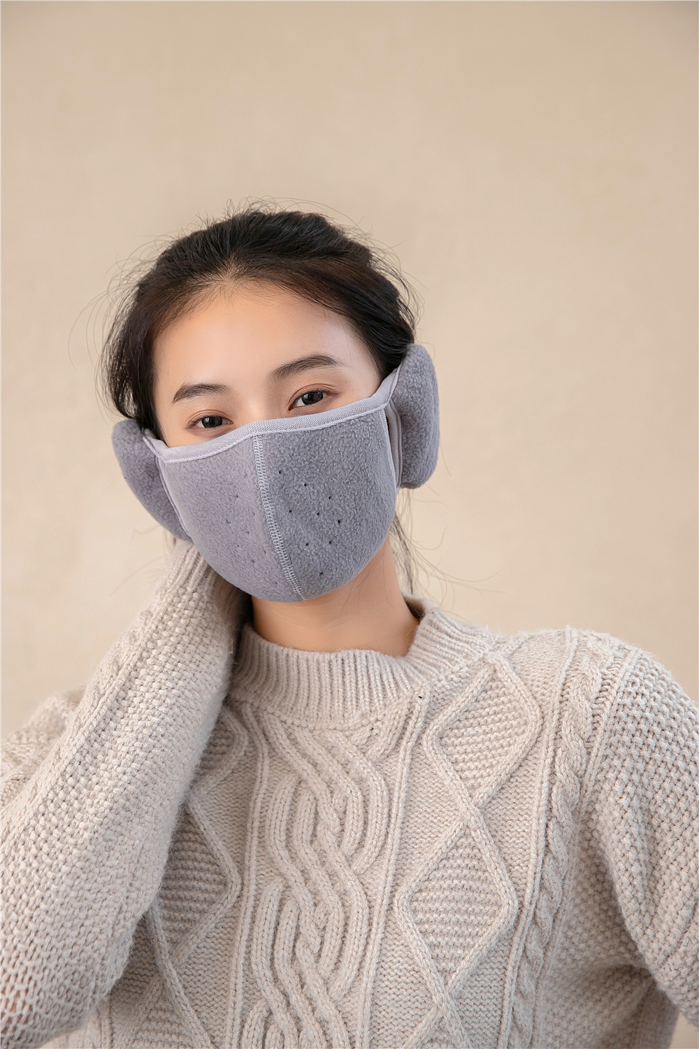 义乌口罩面罩拍照,女模纯底加厚口罩拍摄公司