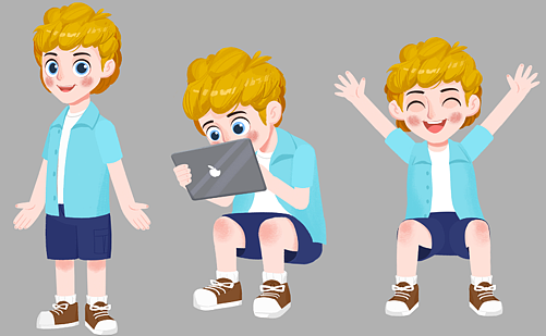 儿插-人物角色（图ZMzI0MDI1OTMy） - 商业插画 - 站酷设计师KIWI喵520原创素材 - 站酷ZCOOL