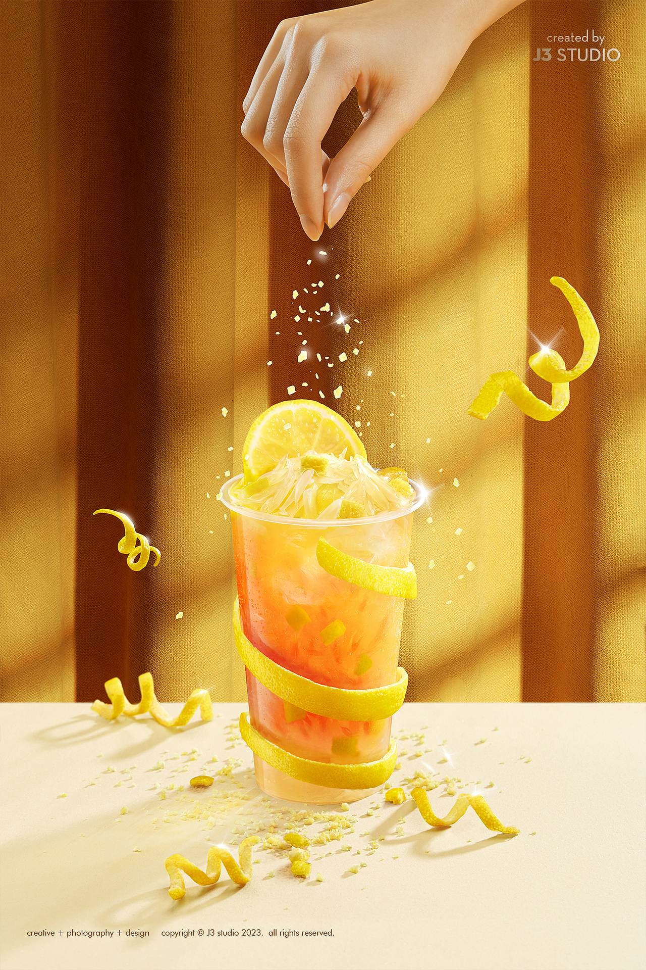 饮品拍摄 / 茶百道黄金贡柚（图ZMzM4ODg5MTk2） - 产品摄影 - 站酷设计师J3studio原创素材 - 站酷ZCOOL