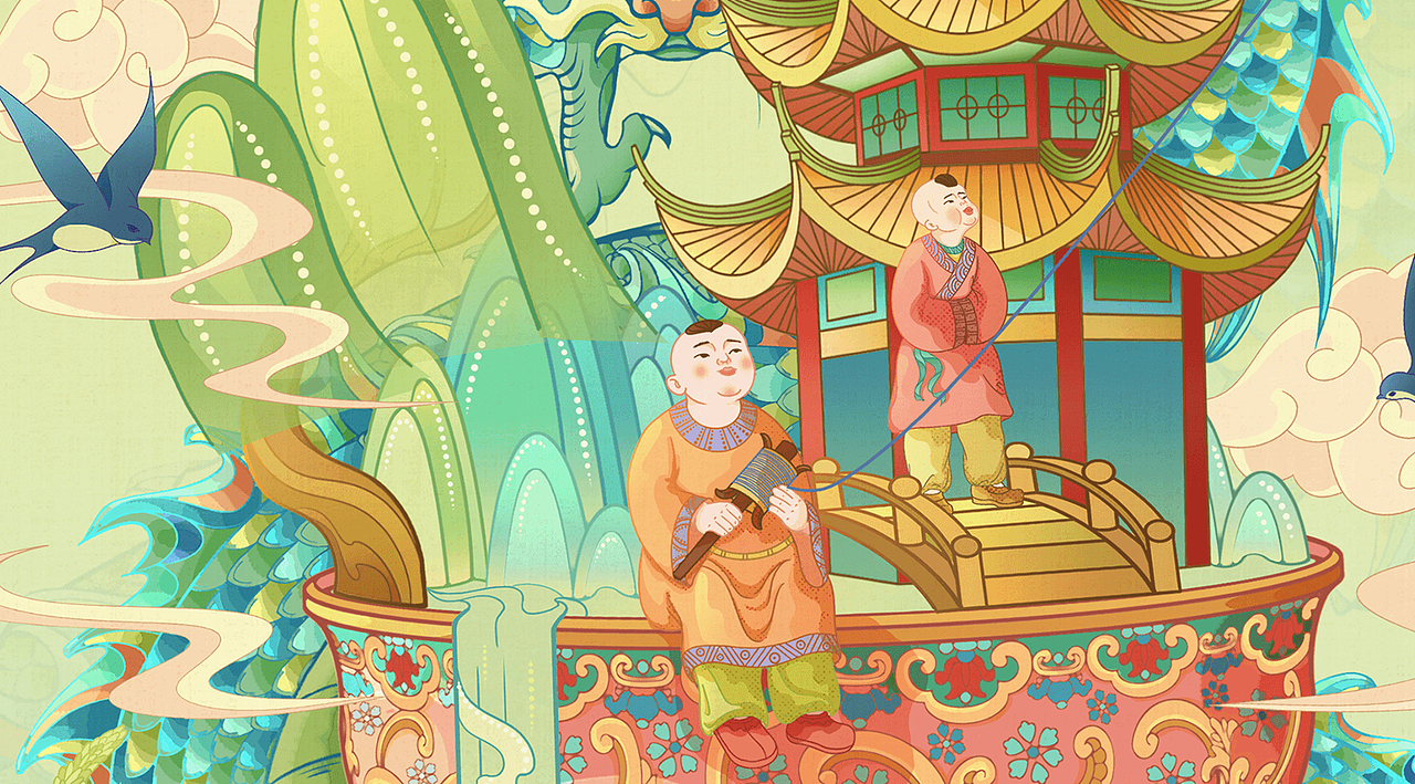 四季神兽与文物系列-国潮国风插画(图ZMzI0ODM3NzM2) - 商业插画 - 站酷设计师青争青争原创素材 - 站酷ZCOOL